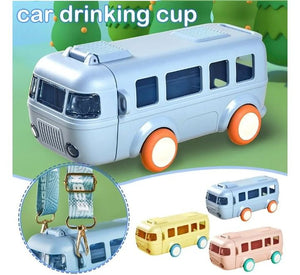 Cute Bus Shaped Water Bottle With Straw